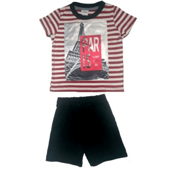 Paris Sublimated Set Of Shorts And T-shirt For Boys